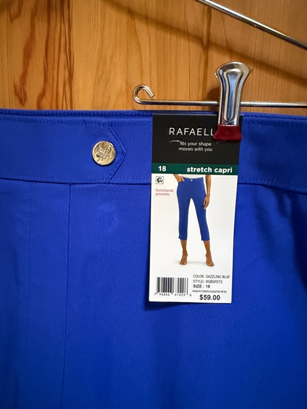 Rafaella Bright Cobalt Blue Ankle Crop Pants - Picture 2 of 8